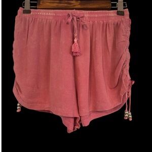 POL Ultra Light Semi-Sheer Tassel Shorts NWOT